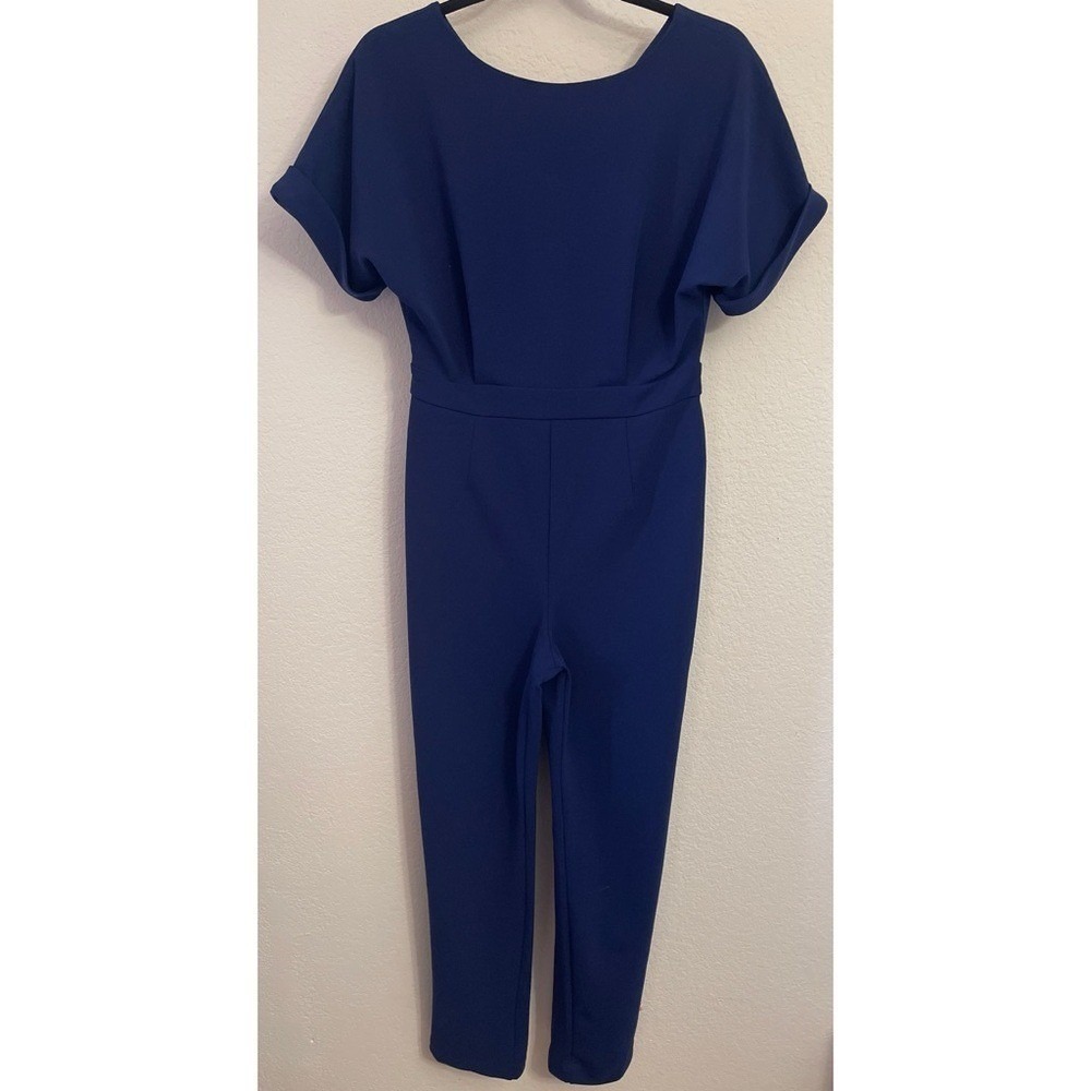 Alexia Admor Jumpsuit XS Navy‎ Blue Dolman Sleeve Belted Career Casual